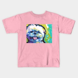 Shih Tzu Bright colorful pop dog art Kids T-Shirt